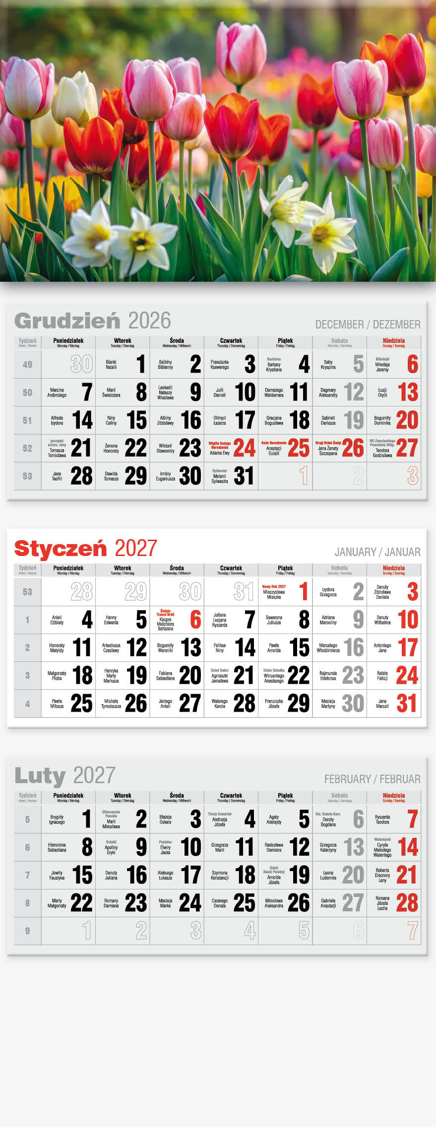 Kalendarz trójdzielny Lux KTL Avanti